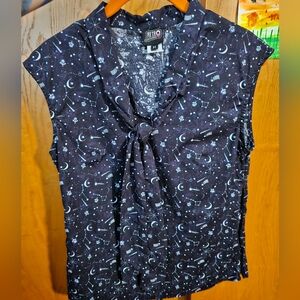 Black Celestial Print Skirt